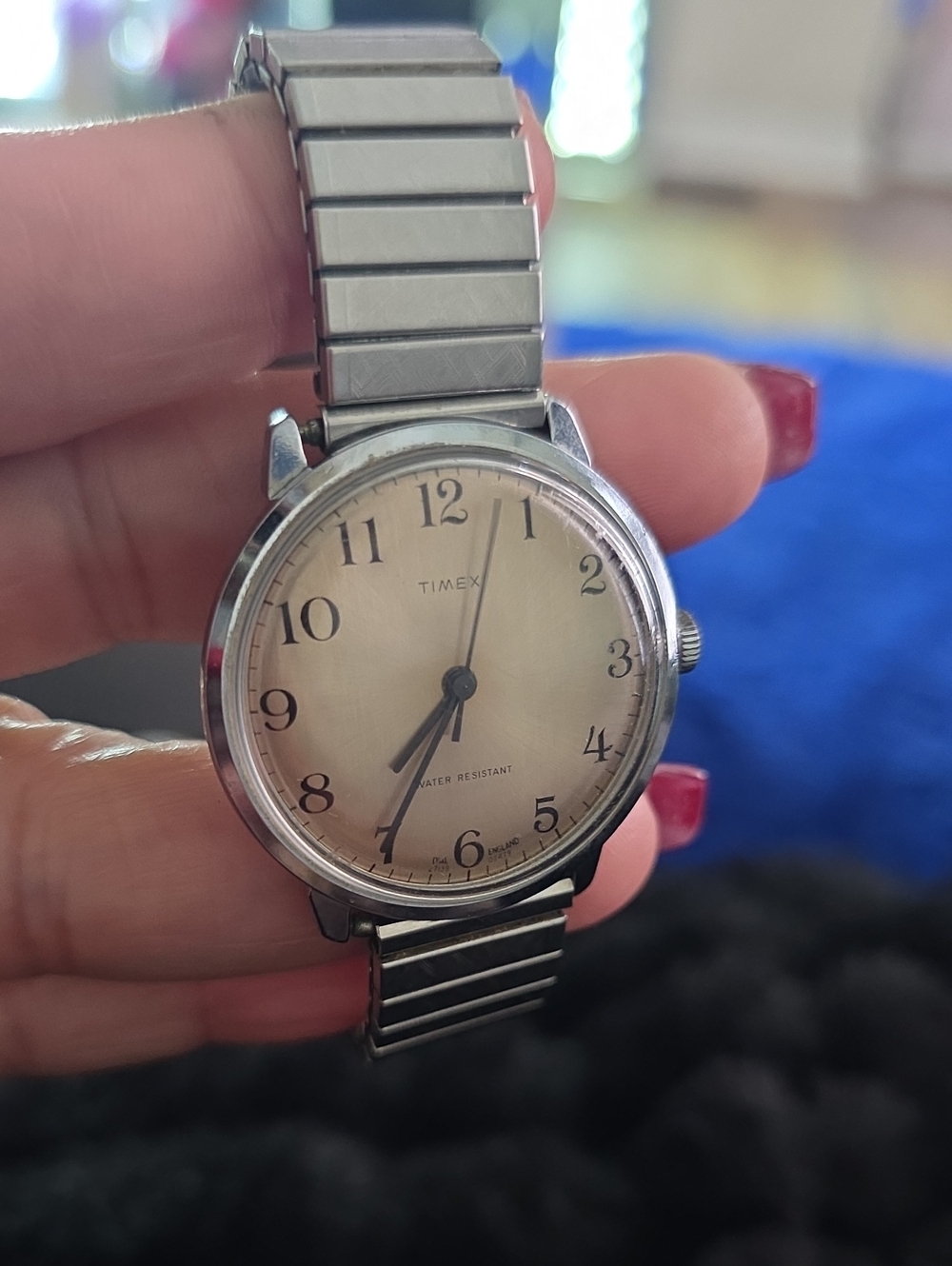 Timex Silver Watch with Cream Dial and Black Hands